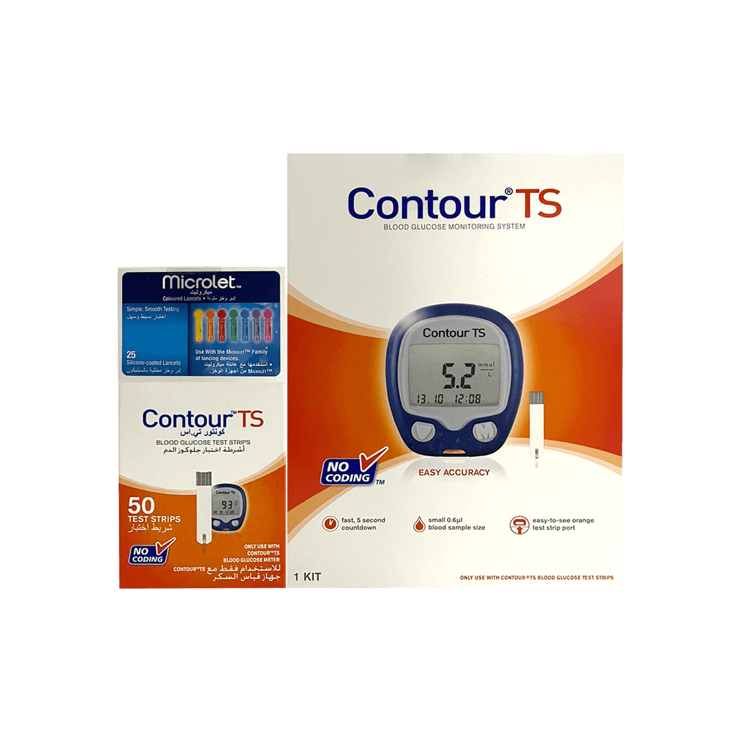 كونتور بلس- جهاز مراقبة الجلوكوز 50 شريط + 25 لانسيت