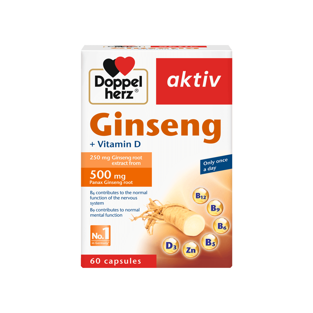Doppelherz Aktiv Ginseng + Vitamin D 60 Capsules