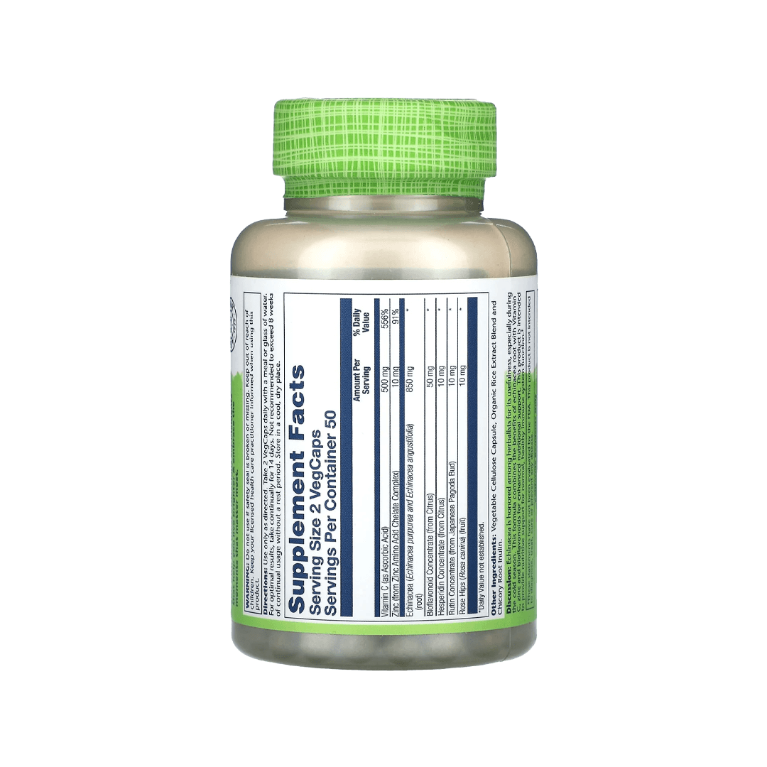 Solaray- Echinacea Vitamin C & Zinc 850mg 100 Caps Gallery