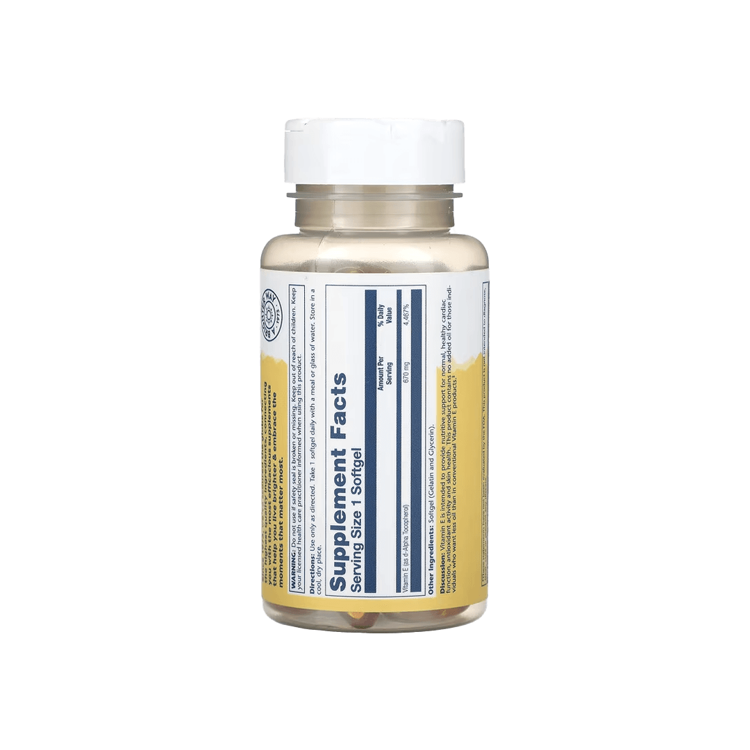 Solaray- Vitamin E Natural Souce 670mg 60 Softgels Gallery