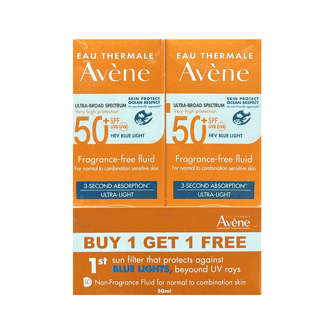 Avene Ultra Broad Spectrum SPF50+ Fragrance-Free Fluid (1+1)