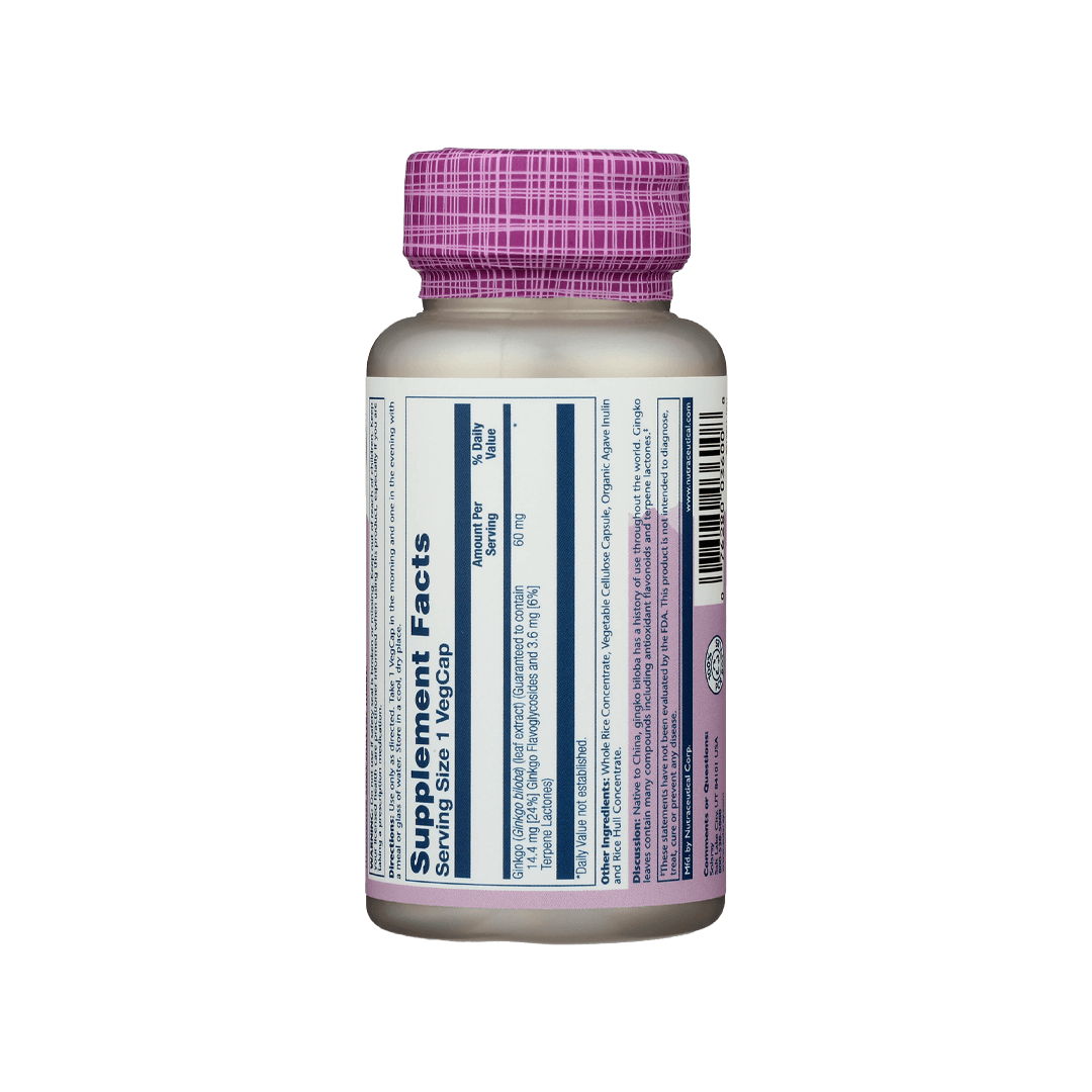 Solaray- Ginkgo Biloba 60mg 60 Vegetarian Capsules Gallery