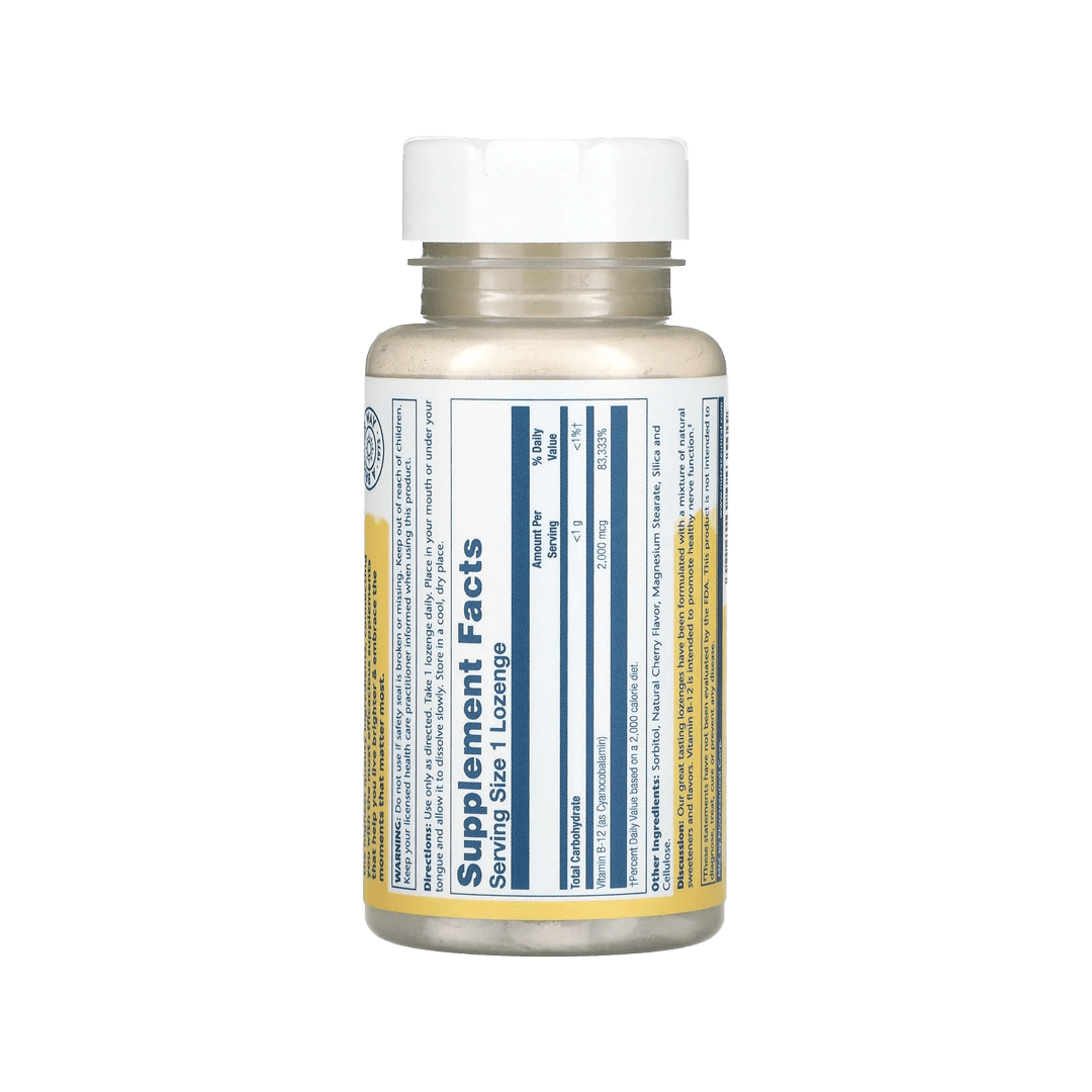 Solaray- Vit B-12 5000mcg Natural Black Cherry Flavor 30 Lozenges Gallery