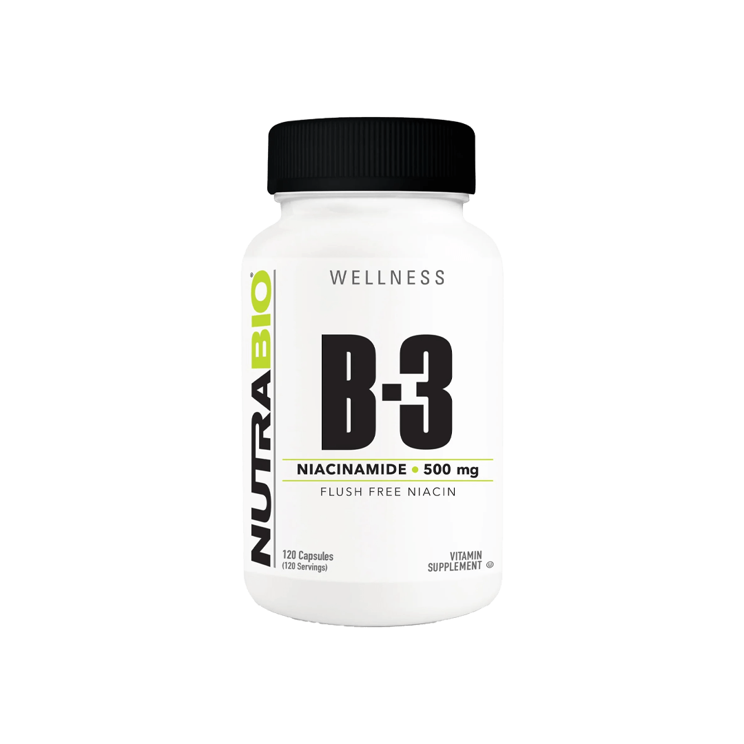 NutraBio B3 Niacinamide 500mg 120 Capsules