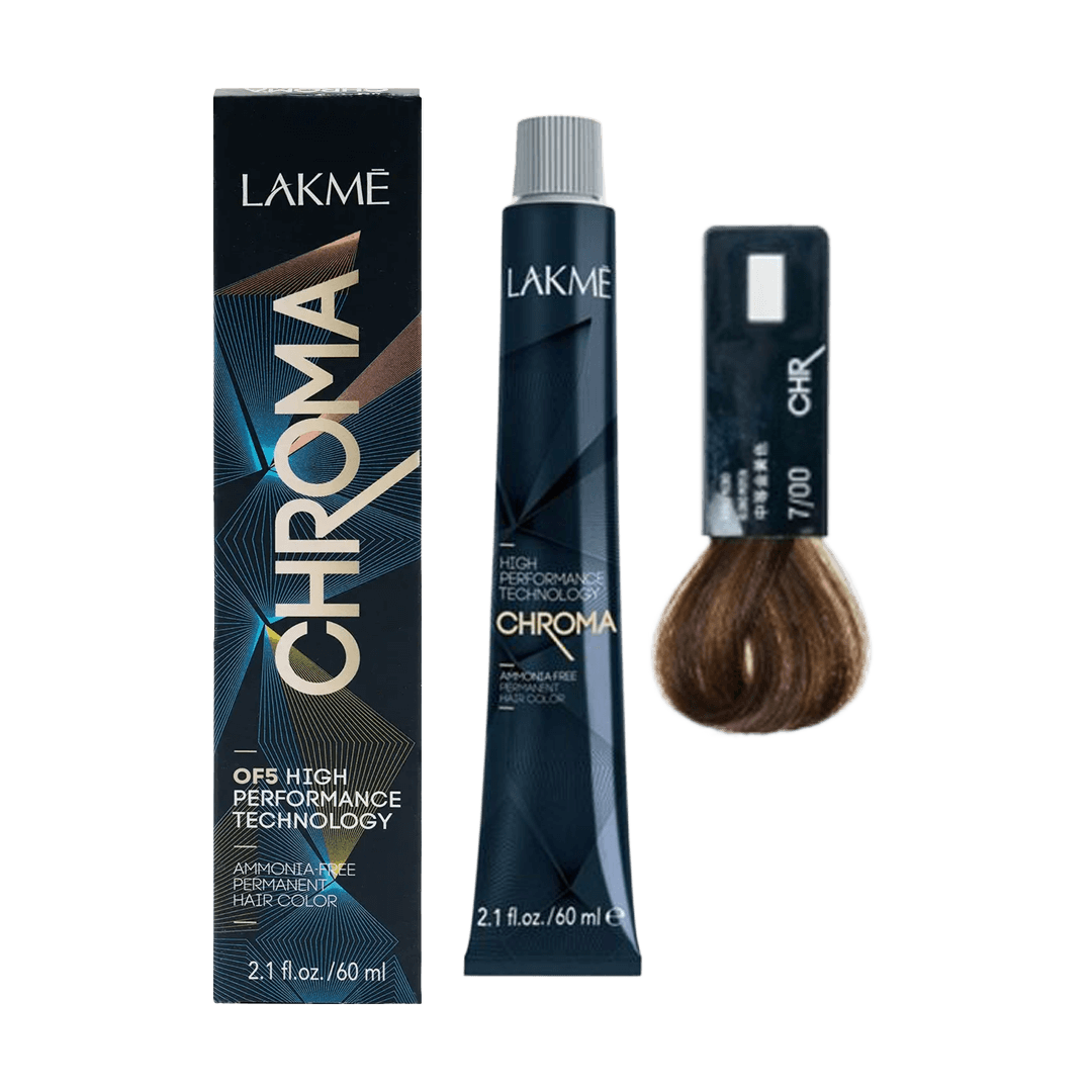 Lakme Chroma 7/00 Medium Blonde Permanent Hair Color 60ml Intense Natural Blonde Coverage