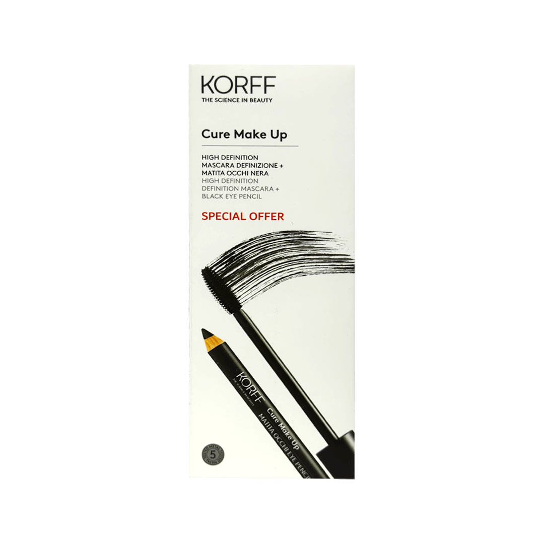 مجموعة ماسكارا كورف عالية الوضوح + قلم عيون أسود