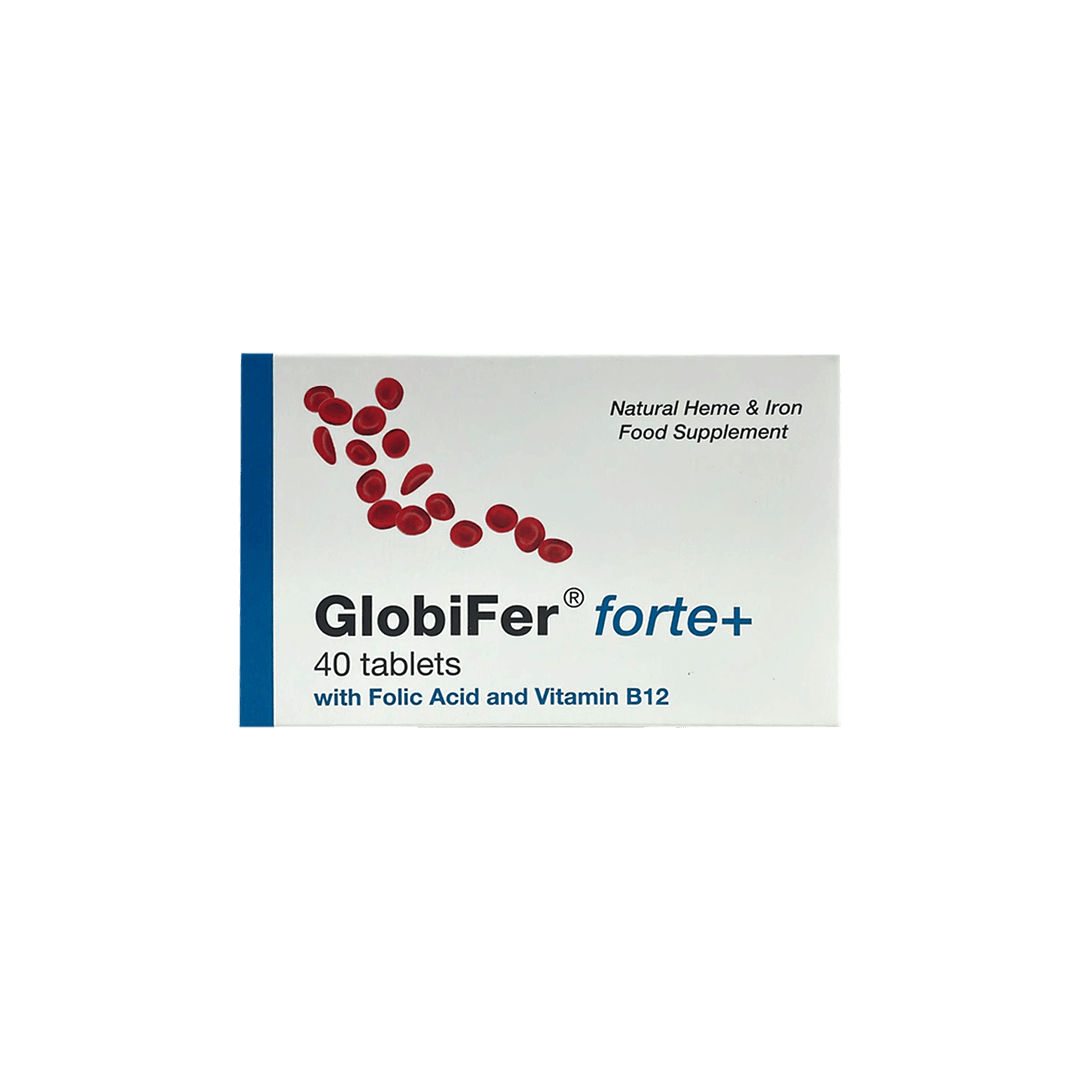 جلوبيفر- فورت+ مع حمض الفوليك وفيتامين ب12، 40 قرصًا