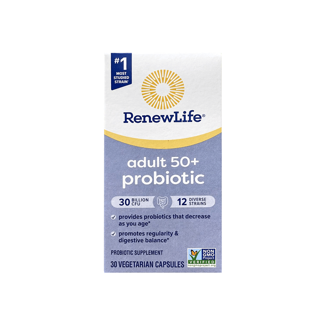 RenewLife - صحة الأمعاء للبالغين 50+ 30 مليار 30 كبسولة نباتية