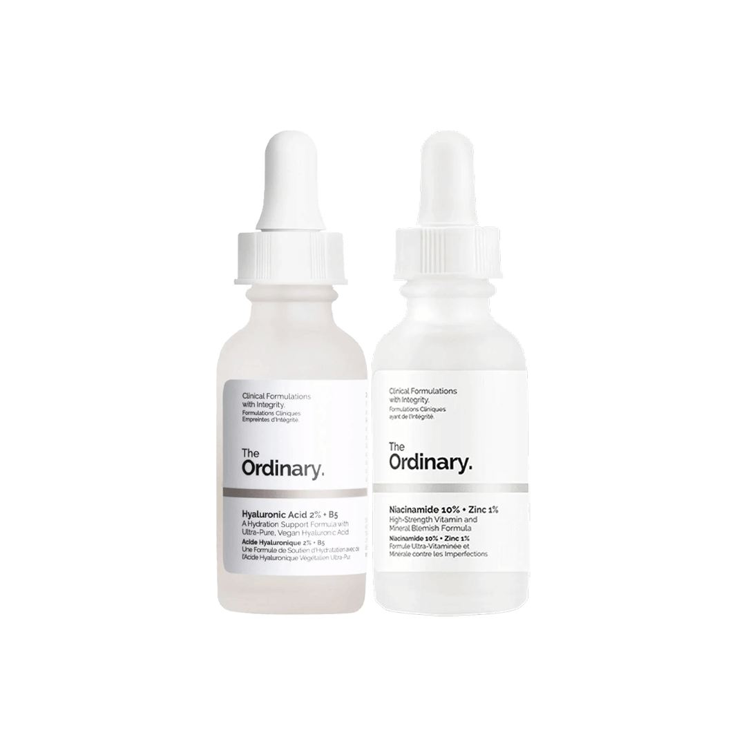 The Ordinary - مجموعة دعم البشرة نياسيناميد 10% + زنك 1% حمض الهيالورونيك 2% + B5 2 × 30 مل