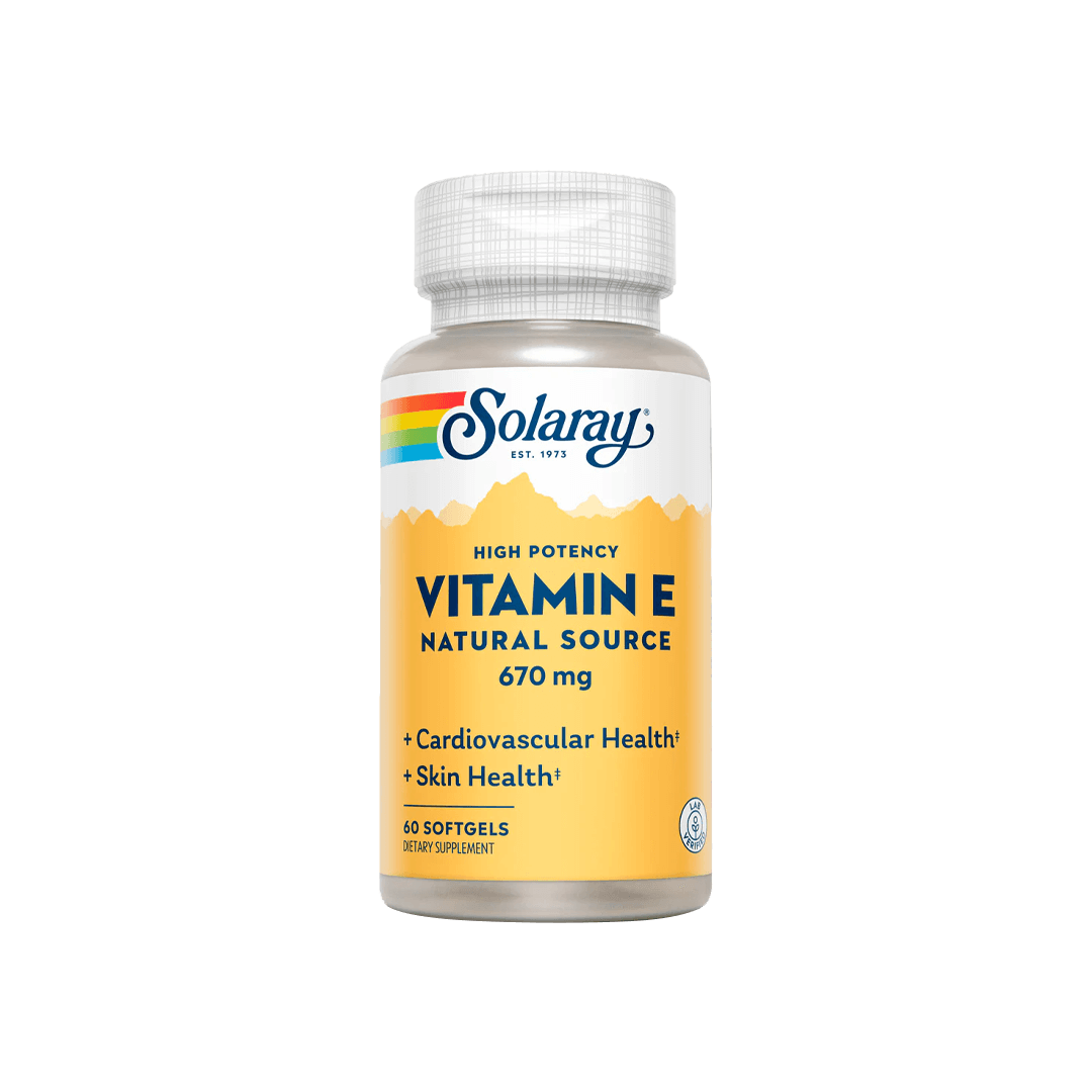 Solaray- فيتامين E مصدر طبيعي 670 ملغ، 60 كبسولة هلامية