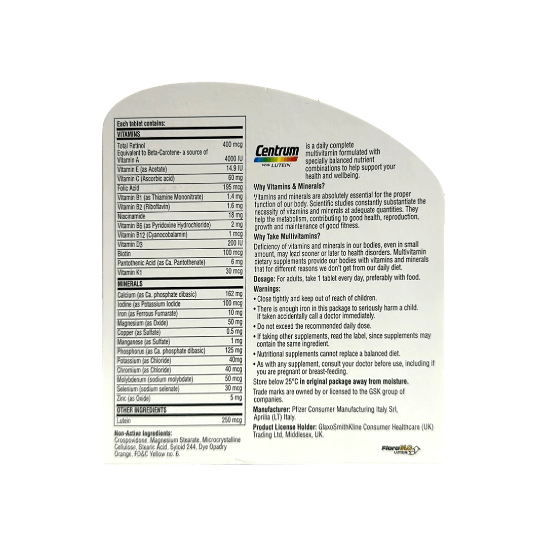Centrum- Lutein 100 Tab Gallery
