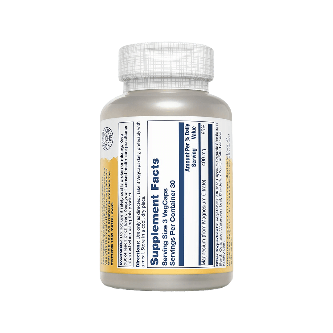 Solaray- Magnesium Citrate 400mg 90 Capsules Gallery