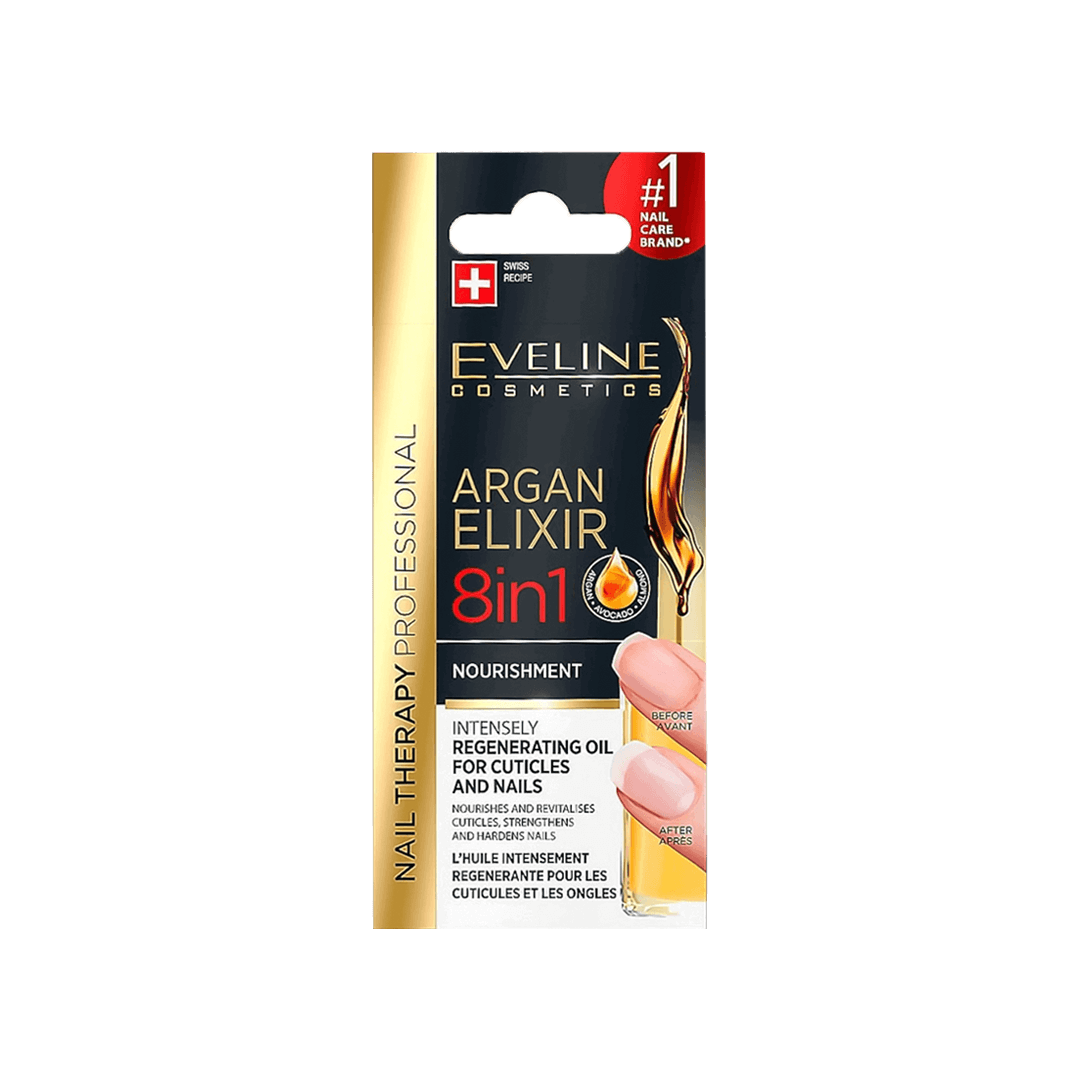 Eveline- Argan Elixir 8 in 1 For Cuticles & Nails 12ml Gallery